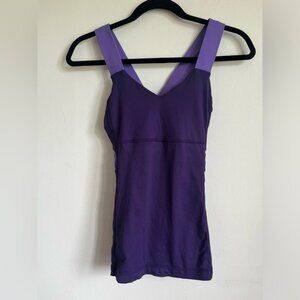 LululemonPushYourLimitsWorkoutTankShelfBraHeatheredPowerPurpleUS4